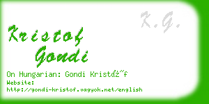 kristof gondi business card